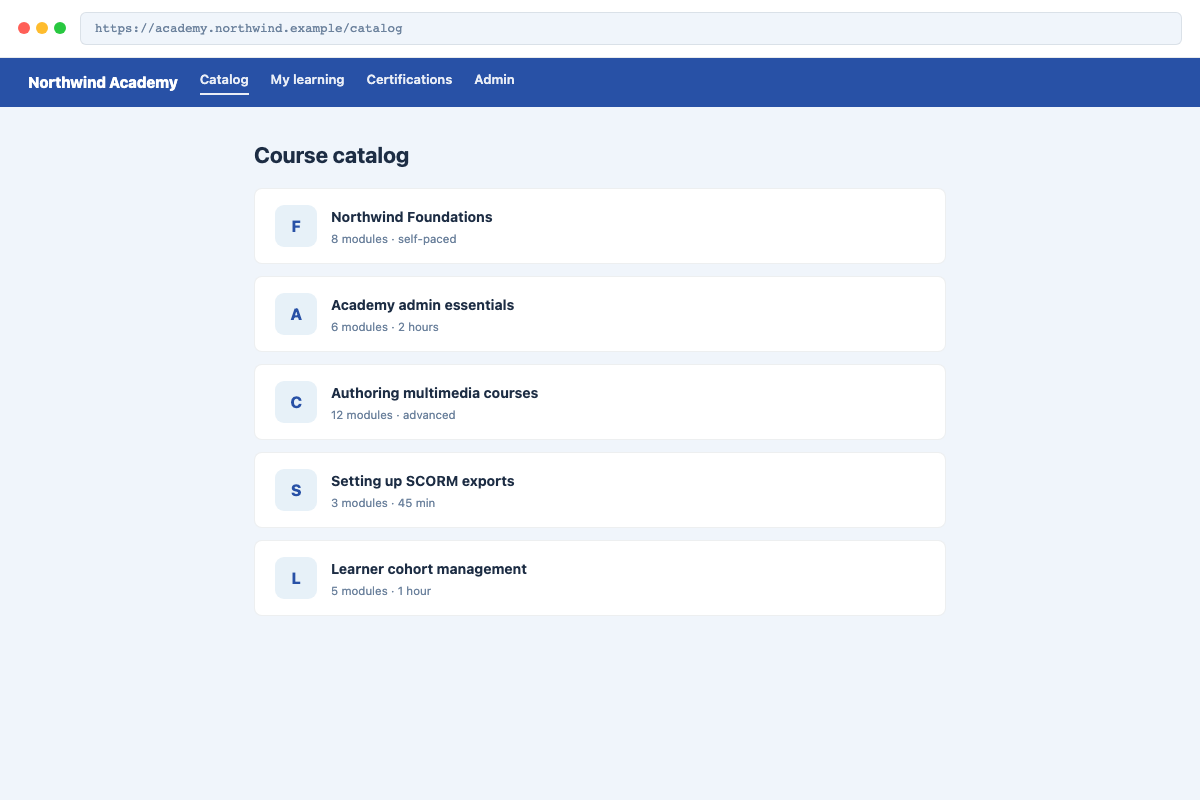 Northwind admin console